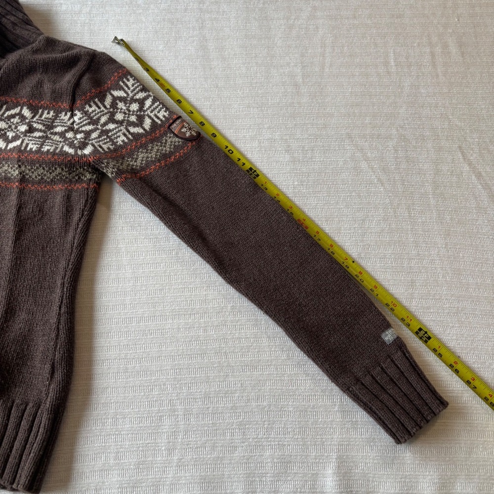 The North Face Womens Brown Fair Isle‎ Toggle Shawl Neck Wool Blend Sweater M - Picture 12 of 12